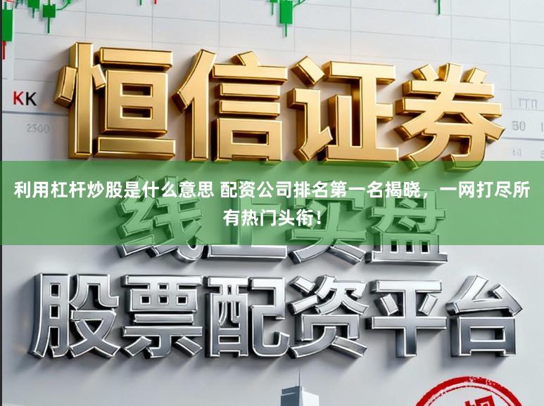 利用杠杆炒股是什么意思 配资公司排名第一名揭晓，一网打尽所有热门头衔！